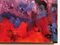 Desert Moon, abstracto y colorido, pintura al óleo sobre lienzo, fondo rojo cálido, 2012, Imagen 2