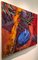 Desert Moon, abstracto y colorido, pintura al óleo sobre lienzo, fondo rojo cálido, 2012, Imagen 5