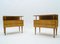 Tables de Chevet Mid-Century Modernes en Laiton et Bois, 1950s, Set de 2 1