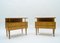 Moderne Mid-Century Nachttische aus Messing & Holz, 1950er, 2er Set 2