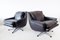 Black Leather 802 Armchairs by Werner Langenfeld for ESA, Set of 2 9