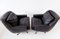 Black Leather 802 Armchairs by Werner Langenfeld for ESA, Set of 2 23