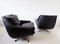 Black Leather 802 Armchairs by Werner Langenfeld for ESA, Set of 2 3