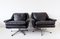Black Leather 802 Armchairs by Werner Langenfeld for ESA, Set of 2 1