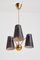 Lampada da soffitto Mid-Century in ottone e nero, Immagine 4