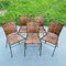 Metal & Leather Dining Chairs, Italy, 1970s, Set of 5 3