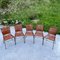 Metal & Leather Dining Chairs, Italy, 1970s, Set of 5 4