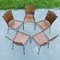 Metal & Leather Dining Chairs, Italy, 1970s, Set of 5, Image 5