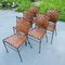 Metal & Leather Dining Chairs, Italy, 1970s, Set of 5 1