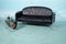 Vintage Leather 2-Seater Sofa in Black & Chrome with Tubular Frame 7