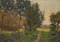 Constant Leemans (1871-1945), paisaje Luminist con pajar, cuadro de óleo sobre lienzo, Imagen 7