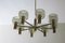 Large Mid-Century 8-Arm Brass and Glass Chandelier by Hans-Agne Jakobsson 16