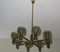 Large Mid-Century 8-Arm Brass and Glass Chandelier by Hans-Agne Jakobsson 10