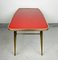 Vintage Red and Gold Coffee Table in Brass and Glass, Italy, 1950s 15