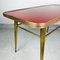 Vintage Couchtisch aus Glas und Messing in Rot & Gold, Italien, 1950er 6