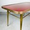 Vintage Red and Gold Coffee Table in Brass and Glass, Italy, 1950s 6