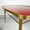 Vintage Red and Gold Coffee Table in Brass and Glass, Italy, 1950s 11