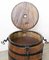 Mueble bar Barrel de hierro forjado y roble, años 19, Imagen 9