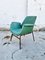 Mid-Century Modern Armchair in Green Faux Leather in the Style of Alvin Lustig, Italy, 1960s 2