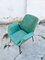 Mid-Century Modern Armchair in Green Faux Leather in the Style of Alvin Lustig, Italy, 1960s, Image 1