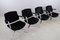 Vintage Black Velvet Fk84 Office Chairs by Preben Fabricius & Jørgen Kastholm for Kill International, Set of 4 1