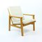 Fauteuil Mid-Century en Bois blond avec Coussins en Lin de TON, Tchécoslovaquie, 1960s 1