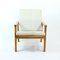 Mid-Century Armchair in Blond Wood with Linen Cushions from TON, Czechoslovakia, 1960s 8