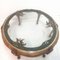Circular Center Table in Walnut with Painted Glass Top, 1950s, Image 4