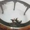 Circular Center Table in Walnut with Painted Glass Top, 1950s, Image 5