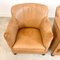 Vintage Light Brown Sheep Leather Armchairs, Set of 2, Image 8