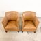 Vintage Light Brown Sheep Leather Armchairs, Set of 2, Image 7