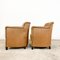 Vintage Light Brown Sheep Leather Armchairs, Set of 2, Image 5