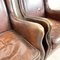 Vintage Dark Brown Sheep Leather Armchairs, Set of 2 13