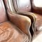Vintage Dark Brown Sheep Leather Armchairs, Set of 2, Image 13