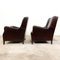 Vintage Dark Brown Sheep Leather Armchairs, Set of 2, Image 8