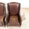 Vintage Dark Brown Sheep Leather Armchairs, Set of 2 15