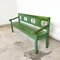 Vintage Green Painted Wooden Farmhouse Bench 7