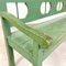 Vintage Green Painted Wooden Farmhouse Bench 3