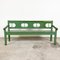 Vintage Green Painted Wooden Farmhouse Bench 6