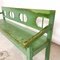 Vintage Green Painted Wooden Farmhouse Bench 8