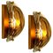 Hand Blown Brass and Brown Murano Glass Wall Lights by J.T. Kalmar, Set of 2 1