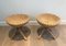French Rattan Stools, 1970s, Set of 2 2