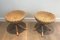 French Rattan Stools, 1970s, Set of 2 1