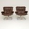 Leather & Chrome Armchairs by Ingmar Relling, 1960s, Set of 2 2