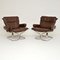 Leather & Chrome Armchairs by Ingmar Relling, 1960s, Set of 2 1