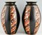 Art Deco Vasen mit geometrischem Muster von Saint Ghislain, 2er Set 3