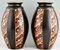 Art Deco Vases with Geometric Pattern by Saint Ghislain, Set of 2, Image 3