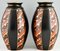 Art Deco Vases with Geometric Pattern by Saint Ghislain, Set of 2 5