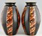 Art Deco Vases with Geometric Pattern by Saint Ghislain, Set of 2 2