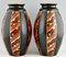 Art Deco Vases with Geometric Pattern by Saint Ghislain, Set of 2, Image 2